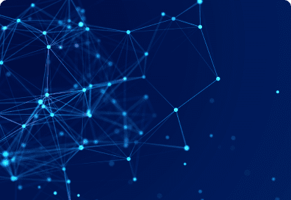 GettyImages-1351548453 Blue digital network with connected nodes.